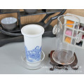 China Style Cup Ceramic Filter Gift Cup Borosilicate Glass Cup